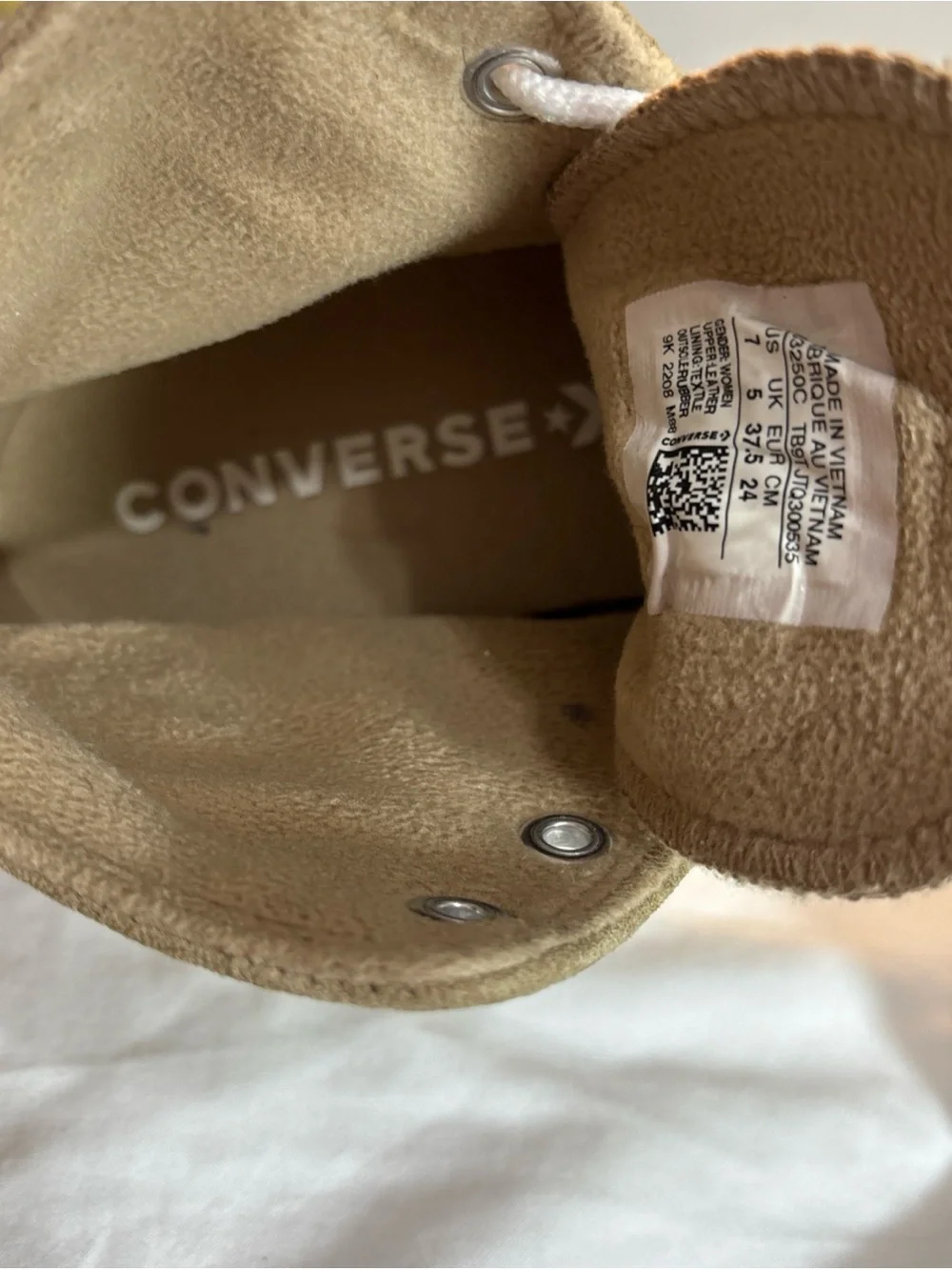 Converse women’s all Star  High-Top Sneakers in Tan and White